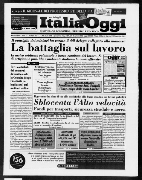 Italia oggi : quotidiano di economia finanza e politica